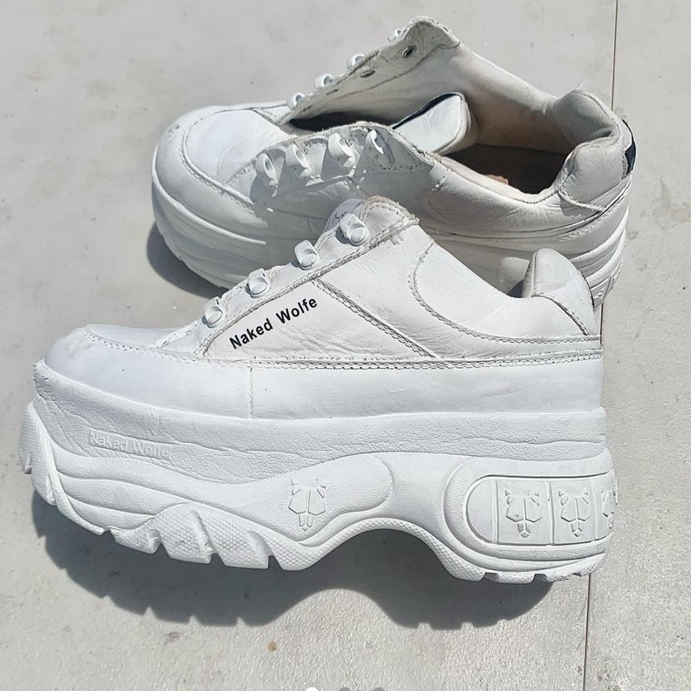 Naked Wolfe sporty leather sneakers white